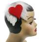 Preview: Red mini fascinator with wings